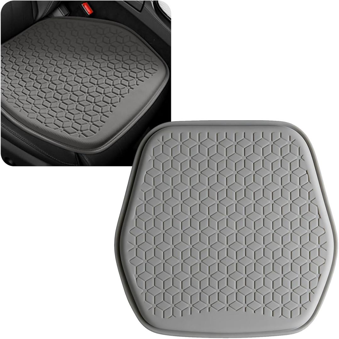 Car Seat Cover Cushion, Seat Protector Pad, Gel Chair Cushion for Front & Back Seats, Universal Non-Slip Breathable Comfortable Chair Covers for Cars SUVs Trucks Office Wheelchair (Gray) (grey)