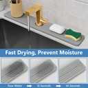24'' Longer Faucet Mat for Kitchen Sink [Diatomite Stone Super Fast Drying] Stone Faucet Mat for Kitchen Sink Splash Guard Sink Stone Quick Dry around Faucet Stone Drying Mat Bathroom Quick Drying Mat