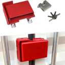 Shipping Container Lock box, Protection Device Heavy Duty Bolt-on Security Accessories with Padlock & 5 Keys (Red)