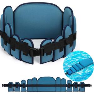 Sportneer Aqua Belt Water Aerobics Equipment Aqua Float Belts Swimming Pool Exercise Set with Adjustable Buoyancy Blocks Jogger Floatation Belt for Adults Youth Aquatic Fitness Training (Large, Dark Blue)