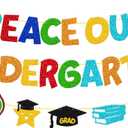 Peace Out Kindergarten Banner Kindergarten Graduation Banner Congrats Kindergarten Grad Decorations Class of 2025 Last Day of Kindergarten Goodbye Kindergarten Party Supplies