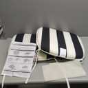 DYTXIII Outdoor Chair Cushion with Ties Set of 2, Round Corner Waterproof Patio Seat Cushion 17"x 16" for Outdoor Furniture, Cabana Black