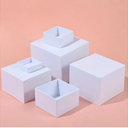 Buffet Risers, 6 Pcs Large White Acrylic Food Risers, Dessert Table Display Set for Buffet Table, Acrylic Display Stands for Catering Dessert Jewelry Figures Show (20cm+18cm+15cm+13cm+10cm+7.6cm)