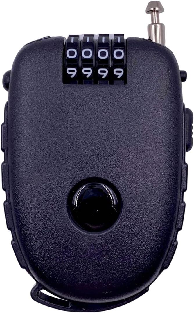 Bosvision Ultra-Secure 4-digit Combination Lock with 3 Feet Retractable Cable for Bike, Ski, Snowboard and Stroller (Black)