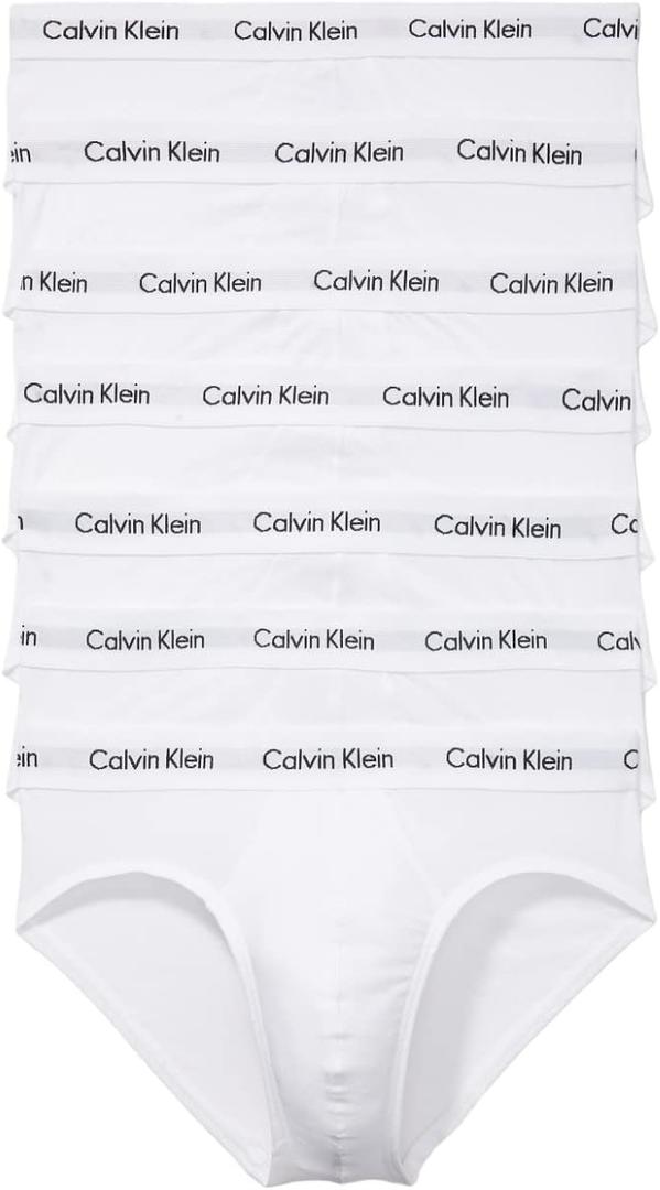 Calvin Klein Men's Cotton Stretch 7-pack Hip Brief (White)