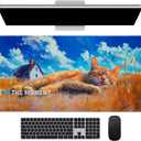 Extra Large Gaming Mouse Pad, Cute Computer Desk Mat, 35.5x15.7 Inches, 4mm Thick Non-Slip Rubber Base, Water Resistant for Home/OfficeAnimal