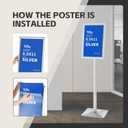 YIYO Sign Stand Poster Standadjustable heavy duty pedestal Sign Holder Floor Standaluminium frame floor standing for display 8.5*11 inchSilver (8.5*11 Silver)