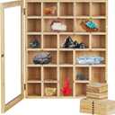 AUTOARK Adjustable Rock Display Case,Bamboo Crystal Organizer for Stones Storage,Suitable for Displaying and Storing Various,AHK-058