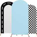 Fast Party Arch Backdrop Cover Set of 3 Racing Theme Arch Covers Spandex Stretch Backdrop Stand 4ft, 5ft, 6ft for Wedding Birthday Banquet Ceremony Decoration(Blue)