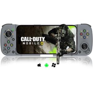 Mobile Game Controller for iOS iPhone 14/ 13/ 12/ 11/ X, iPad, MacBook, Android Samsung, TCL, Tablet, PC, Steam Deck, Wireless Gamepad Joystick for Call of Duty, Apex, with Macro Programming -Direct Play, Gray