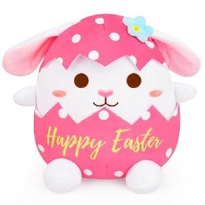 FVNPIHAM Easter Bunny Stuffed Animal, 8 Inch Kawaii Bunny Plush Small Stuffed Animals Super Soft Eggshell Rabbit Toys Pillow, Easter Gift for Kids Girls Boys Home Decoration Party Favor