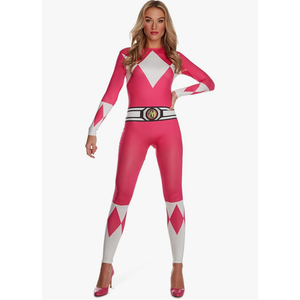 Morphsuits Pink Power Ranger Costume Adult Women - Superhero Outfit for Women - Fun Cosplay Dress Up for Parties S