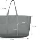 Large Canvas Tote Bag with Multi-Pockets Extra Big Shopping Beach Totes Bags Reusable Grocery Bag (Grey)