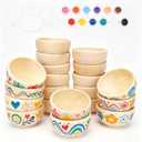 20 Pack Wooden Pinch Bowls, Unfinished Mini Bowl Set for DIY Crafts, 1.5 oz Condiment Bowls, Small Round Bowls for Sorting, Dipping Sauce, Nuts, Spices, or Candy, 1.2 x 2.1 Inches