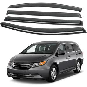 4PCS Rain Guards Fit for Honda Odyssey 2011-2017, Durable Front & Rear Window Visors Wind Deflector, Outside Mount Vent Shade Shield 2011 2012 2013 2014 2015 2016 2017