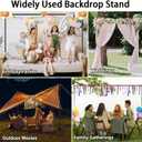 Backdrop Stand, 6.5ft Height 9ft Width Adjustable Photography Background Support Poles with Heavy Duty Flat Base, Photo Metal Steel Pipe and Drape Frame Kit for Parties Birthday Wedding