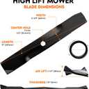 UC22009 M145476 48 inch High Lift Blades for John Deere Z425 Z445 Z355E Z325E Z525E SST18 X300 X304 X320 GX325 GX345 X380 X384 Z355E 48" Deck EZtrak Mower Lawn Tractor Garden M127673 M127500, Black