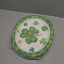 40 Pack St Patricks Day Plates 12 x 10 Inch St Patricks Paper Plates - Green & White Shamrock Large Disposable Dinner Platters for St Patricks Party Decorations