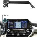 PZK Car Phone Holder for Toyota Highlander Hybrid Lmited/Platinum 2020-2024 2025 Accessories Only for 12.3-inch Screen Magnetic 15W Fast Wireless Charger Car Phone Mount (Not Fit 8-Inch L/LE/XLE)