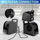 Portable Blower Fan for Home: High Velocity Floor Fans for Cooling and Drying - Air Mover with 185 Rotating for Bedroom, Garage, Shop and Gym, 3 Speeds Utility Fan with 2 AC Outlets, Black