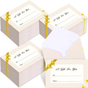 Gueevin 600 Pcs Mini Gift Card Envelopes Holiday Card Sleeves Gift Holder Small Envelopes Bulk for Note Mailing Office Wedding Birthday Party, 3.69 x 2.69 in (Gold,Bow)