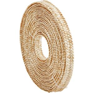 BENECREAT 13.12 Yards Wheat Straw Ribbon for Hat Making, 0.83 Inch Wide Straw Braid Ribbon for Hat Making DIY Craft Accessories, Blanched Almond Color