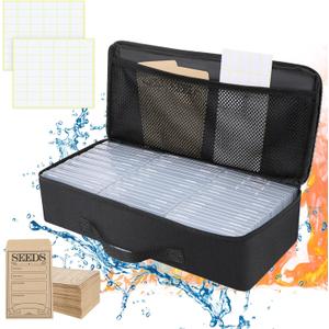 27 Slots Seed Storage Organizer Box, Garden Seed Packet Organize with 90 Pcs Seed Envelopes & Label Stickers, Gardening Seed Keeper Set for Flower Vegetable Plants Garden