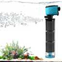 Submersible Aquarium Filter, Upgraded 100-300 Gallon Fish Tank Filter with Fish Guard, 660GPH Internal Whisper Pump, Fresh/Saltwater, Debris Tray, Check Valve, 12-Inch