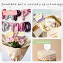 2 x Wootkey 8Pcs Acrylic Happy Birthday Cake Toppers Engraved Happy Birthday Sign for Cake DIY Birthday Gift Flower Bouquet Pastries Desserts Decor
