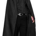 Spooktacular Creations Halloween Cape Costume, Black Cape for Adult, Black Cloak Knight for Halloween Dress Up Party Cosplay (Black, L)