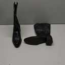 IUV Cowboy Boots For Women Pointy Toe Women's Western Boots Cowgirl Boots Mid Calf Boots (6 Wide, Black)