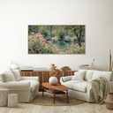 YeeHomedec Monet Botanical Framed Canvas Wall Art, Impressionist Floral Garden Wall Decor, Vintage Pond Tree Artwork, Nature Landscape Art Paintings for Living Room Bedroom Bathroom 20"x40"