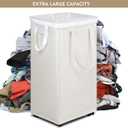 DOKEHOM 90L X-Large Laundry Basket with Removable Wash Bag on Wheels, Collapsible Rolling Laundry Hamper, Foldable Clothes Organizer, Folding Washing Bin (Beige)