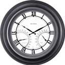 AcuRite 24 Illuminated LED Large Outdoor Decorative Clock with Thermometer and Hygrometer Combo (75026M), Pewter