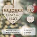 3 x Sister Christmas Ornament 2025 - Xmas Gifts for Sisters Far Away on Birthday, Unique Bestie Soul Sister Gifts for Women, Cute Friendship Ornament for Christmas Tree Decorations