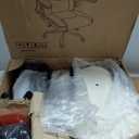 Sweetcrispy Ergonomic Office Chair Heavy Duty Task Desk Chair with Flip-up Arms, PU Leather, Adjustable Swivel Rolling Chair with Wheels, Beige