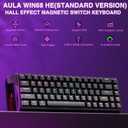 AULA WIN68 HE Mechanical Gaming Keyboard 60%, Hall Effect Magnetic Switch, Fast Trigger Mode Adjustable Actuation, 8000Hz Polling Rate, RGB Backlit, Wired Black Keyboard for Laptop/PC Gamer,Black-standard version 