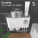 Bathroom Toothbrush Holder Wall Mounted with Auto Toothpaste Dispenser - No Drill Bathroom Storage Organizer with 2 Cups, Drawer, and Shelf for Family Bathroom, Gray (Green, M)