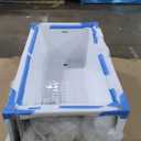 LB428-L 60" Acrylic Rectangular Alcove Soaking Bathtub in White with Left Drain, Brushed Nickel pop-up Drain Included