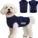 MIGOHI Dog Anxiety Relief Coat,Comfort Anxiety Vest for Dogs,Adjustable Anxiety Calming Wrap for Fireworks,Thunderstorms,Travel, Separation, Dog Anxiety Jacket for Dogs,NavyBlue (X-Small(Chest:11.8"-16"))