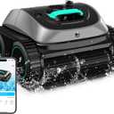 (2025 Upgrade) WYBOT C1 Pool Robot Vacuum for Inground Pools, 4-in-1 Cordless Robotic Pool Cleaner Lasts 150min, Triple-Motor up to 1,614 Sq.ft, Smart APP Support, Auto Wall & Waterline Cleaning (Grey with Green)