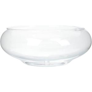 Fish Bowl Glass Terrarium: Round Betta Tank - Floral Vase Hydroponic Display Container for Air Plant Succulent Candles, Open Width 7.87", Diameter 9.8", Wedding Event Home Decor (25x25cm)