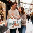 DECHISY 12 Pack Extra Large Christmas Gift Bags Bulk with Handles, Reusable Christmas Tote Bags for Wrapping Present, Heavy Duty, Shopping 17 x 13 x 7 Inches (Red)