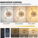 20" Crystal Ceiling Fans with Lights Remote Control Dimmable 6 Speeds Reverible Timer Gold Fandelier for Bedroom Dining Room Living Room