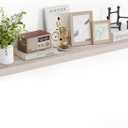 48 Inch Floating Shelves, 3D Textured Wood Grain, 48"x9.25"x1.5" Inch Deep Floating Shelves for Wall, Wooden Shelves for Bathroom, Bedroom, Living Room, Washed White