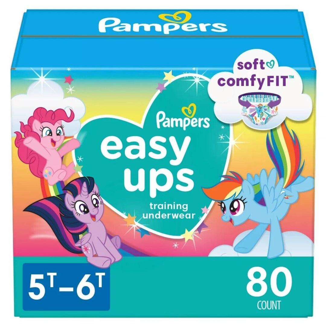 Pampers Easy Ups Training Pants Girls and Boys, 4T-5T (Size5-6), 80 Count, Giant Pack