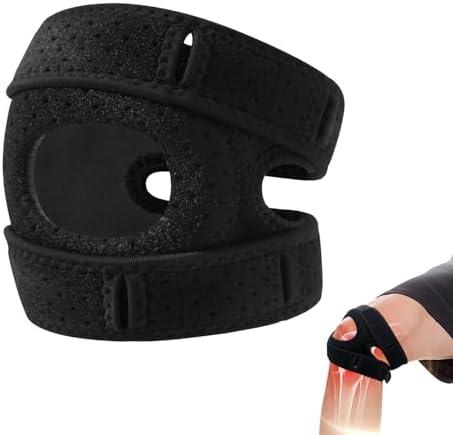 Knee Brace for Women Men,Patellar Pad Realign Knee Joint While You Move, Adjustable Tendon Support Sleeve Braces for Meniscus,Osteoarthritis, Orthopedic, Knee Support for Athletes (Black-2 Pack) Size L