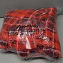 MAXEVE Heated Electric Blanket, 50"x60" Faux Fur Fast Heating Throw Blankets with 8 Heating Levels & 8 Hours Auto Off with OverHeat Protection & ETL Certified, Plaid Red