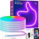 KANTUTOE LED Neon Rope Lights, 13.1ft RGB LED Light Strip, 24V Music Sync App/Remote Control DIY Rope Light, IP67 Waterproof Gaming Neon Strip Lights for Bedroom Indoor Oudoor Dcor