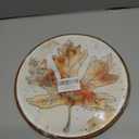 Hxlac Vintage Fall Maple Leaf Round Wall Art Framed, Farmhouse Fall Round Wall Decor, Neutral Rustic Autumn Hanging Canvas Prints Wall Sculptures for Farmhouse Home Living Room Decor, 10x10 Inch